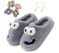 Generisch Pantuflas con boca de lengua, 3D perro grande ojo zapatillas con suela gruesa antideslizante para mujeres y hombres con suela gruesa antideslizante, I, 42.5 EU