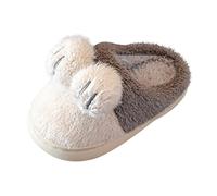 Generisch Pantuflas de algodón para niños y niñas con espuma viscoelástica cómodas para el dormitorio, zapatillas de estar por casa para el invierno, cálidas, gris, 27 EU
