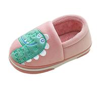 Generisch Pantuflas de dinosaurio, pantuflas cálidas de dinosaurio, casa de dinosaurio, lindas y acogedoras, para invierno, de algodón, para niños, Rosa., 33.5 EU