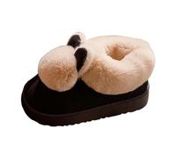 Generisch Pantuflas de felpa de calor más gruesas con suela plana, mullidas y cerradas, zapatillas, informales, forradas de forro polar, cerradas, de invierno, pantuflas de fieltro para días fríos, A