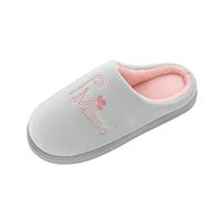 Generisch Pantuflas de felpa para mujer, pantuflas de casa para mujer, antideslizantes, pantuflas planas, para otoño e invierno, pantuflas acogedoras pantuflas de casa de un solo color, b, 37 EU