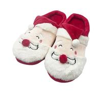 Generisch Pantuflas de felpa para parejas de invierno Santa Hombre Zapatillas para hombres y mujeres cálidas y cómodas, rojo, 39 EU