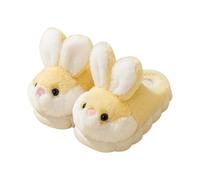 Generisch Pantuflas de felpa, zapatillas de estar por casa 3D, zapatillas de estar por casa con suela antideslizante, silenciosas y gruesas, suaves y antideslizantes, amarillo, 29 EU