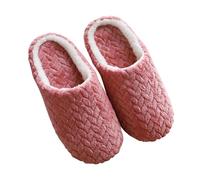 Generisch Pantuflas de fieltro de invierno para mujer, cálidas, unisex, de un solo color, antideslizantes, suaves, cómodas, zapatillas de felpa ligeras, rojo, 38 EU