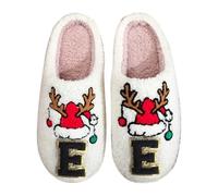 Generisch Pantuflas de invierno con letras, zapatos acogedores, zapatos cálidos de invierno para parejas, transpirables y cómodas, ideales para las vacaciones para él, Negro5, 44 EU