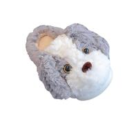 Generisch Pantuflas de invierno de algodón para niños, hombres y mujeres, cálidas, suaves, cómodas, pantuflas de invierno con suela antideslizante y forro interior acogedor, gris, 24 EU