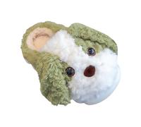 Generisch Pantuflas de invierno de algodón para niños, hombres y mujeres, cálidas, suaves, cómodas, pantuflas de invierno con suela antideslizante y forro interior acogedor, verde, 28 EU