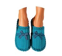 Generisch Pantuflas de invierno de pana para días acogedores y cálidos de invierno - Cómodas zapatillas de estar por casa con material suave ideal para relajarse en casa, azul, 40 EU