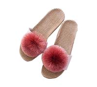 Generisch Pantuflas de moda para mujer de un solo color con suela plana cómoda para el ocio informal del hogar