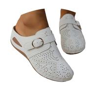 Generisch Pantuflas de playa con plataforma sin cordones para mujer con talón abierto, cómodas pantuflas, zapatos de uso sencillos para el día a día, sandalias informales para actividades al aire