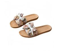 Generisch Pantuflas de verano para mujer, zapatos de playa para mujer, elegantes, transpirables, sandalias de playa de lino, sandalias de verano con mariposas, pantuflas informales, chanclas anchas
