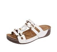 Generisch Pantuflas de verano transpirables con cuello bozal de pescado, sandalias ligeras de playa al aire libre para comodidad diaria estilo casual zapatillas de mujer sin dedos cómodas, Blanco, 37