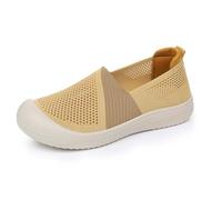 Generisch Pantuflas informales para mujer, malla transpirable, planas, cómodas, para primavera, verano, playa, yoga, escuela, fiesta, zapatos de mujer, color negro, café, 38 EU