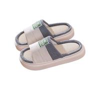 Generisch Pantuflas Mujer Frente Abierto: Pantuflas Mujer Plataforma Suela Pantuflas Parejas Pantuflas Acogedoras Pantuflas de Tela Pantuflas Invierno Algodón Zapatos de Espuma de Memoria Pantuflas