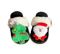 Generisch Pantuflas navideñas para mujer con puntera cerrada, parte inferior plana para mayor comodidad, calidez en la estación fría, como artículo de regalo de Navidad perfecto, Negro , 37 EU