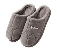 Generisch Pantuflas para hombre con forro, pantuflas cálidas de invierno, forro polar suave y acogedor, suela antideslizante para interior, cómodas chanclas de tela, marrón, 40 EU