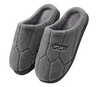 Generisch Pantuflas para hombre con forro, pantuflas cálidas de invierno, forro polar suave y acogedor, suela antideslizante para interior, cómodas chanclas de tela, gris, 40 EU