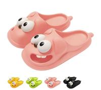 Generisch Pantuflas para hombre y mujer con diseño de beso en lengua, divertidas zapatillas 3D para perros con ojos grandes para parejas, Rosa., 36/37 EU