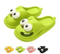 Generisch Pantuflas para hombre y mujer con diseño de beso en lengua, divertidas zapatillas 3D para perros con ojos grandes para parejas, verde, 38/39 EU