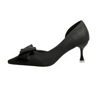 Generisch Pantuflas para mujer, sandalias delgadas de tacón alto, sandalias de moda con pajarita y tacones estrechos, Negro , 41 EU