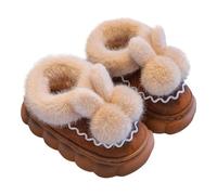 Generisch Pantuflas S Niñas Chunky Cloud Zapatillas para Mujeres Bunny Fuzzy Slides Felpa Plataforma Zapatos No Lindos para el Invierno en Casa Calcetines de Casa Mujer 38, marrón, 30.5 EU