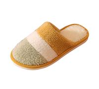 Generisch Pantuflas suaves para mujer con diseño flop para horas acogedoras en tu propia casa, cómodas pantuflas con función de calentamiento, amarillo, 36 EU