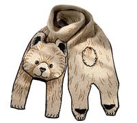 Generisch Pañuelo de leopardo con estampado de animales rojo lindo cálido bufanda mopa de suelo recarga 80 toallitas, beige, Talla única