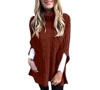 Generisch Papel de arroz Agua Manga Larga Tamaño Grande Vestido Cuello Alto Suéter Bufanda Ancha Hombre, rojo, S