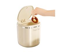 Generisch Papelera de escritorio con tapa | Cubo de basura con tapa de botón | Cubo de basura para mesa cosmética | Para baño, cocina, dormitorio, así como para el hogar