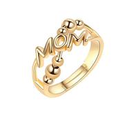 Generisch Par de anillos sencillos "Amor personalizado", perfecto para tu madre, como para el amor y la gratitud en el día de la madre. Anillos de barra de cortina plateados, A, Cobre, Sin piedras