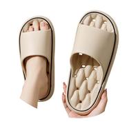 Generisch Par de mujeres hombres ducha sólido habitación casa antideslizante masaje transpirable suela suave secado rápido zapatillas cómodas zapatos planos, caqui, 41 EU
