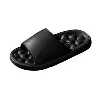 Generisch Par de mujeres hombres ducha sólido habitación casa antideslizante masaje transpirable suela suave secado rápido zapatillas cómodas zapatos planos, Negro , 43 EU