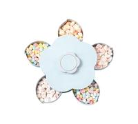 Generisch para aperitivos - Bandeja de 11 pulgadas | Contenedor - Rotating Anti derrame Snack Compartment Box With Secure Lid Non Slip Base Multi Section Candy Chocolate Storage