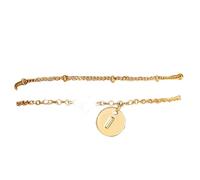 Generisch Para Natural de Mm Anillos Pulsera de Letras, Pulsera de Cuatro Discos Monogramas, Joyas Personalizadas para Mujeres y Adolescentes Mm Perla Elección de Joyería, talla única, Metal