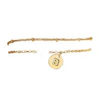 Generisch Para Natural de Mm Anillos Pulsera de Letras, Pulsera de Cuatro Discos Monogramas, Joyas Personalizadas para Mujeres y Adolescentes Mm Perla Elección de Joyería, talla única, Metal