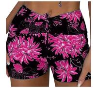 Generisch Para que la parte inferior del bikini más tamaño cadera malla empalme tanga mujer playa bañador, Rosa intenso., L