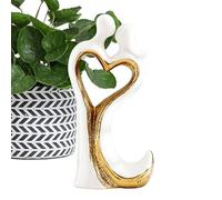 Generisch Pareja de Escultura, romántico Ornamento de cerámica con diseño de Corazones, Figuras para la de Boda, para Compromiso, Boda, día de San Valentín, Aniversario, Sala de Estar