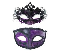 Generisch Parejas en carnavales para fiestas festivas de máscaras: la pareja perfecta para noches de disfraces de Halloween (púrpura, talla única)