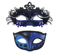Generisch Parejas en carnavales para fiestas festivas de máscaras: la pareja perfecta para noches de disfraces de Halloween (Blue2, talla única)