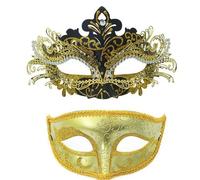 Generisch Parejas en carnavales para fiestas festivas de máscaras: la pareja perfecta para noches de disfraces de Halloween (Gold1, talla única)