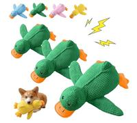Generisch Pato antiestrés para perros, juguete para perros con sonido chirrido (verde, pequeño+mediano+L)