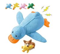Generisch Pato antiestrés para perros, juguete para perros de pato amarillo grande resistente a las mordeduras con sonido chirrido (azul, pequeño)