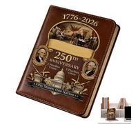Generisch Patriotic Notebook - Cuaderno de papel de tapa dura | Cuaderno histórico de Estados Unidos, Diario de trabajo coleccionable para escuela, sala de clase, eventos, celebraciones,