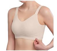 Generisch Pechos grandes para las mujeres mostrando pequeña colección de tetas flácidas, delgada, sin dejar rastro, sujetador de orejas de conejo ropa interior, beige, XL