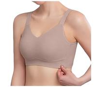 Generisch Pechos grandes para las mujeres mostrando pequeña colección de tetas flácidas, delgada, sin dejar rastro, sujetador de orejas de conejo ropa interior, café, XL