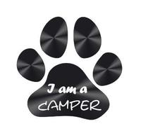 Generisch Pegatina de huellas de perro - I am a Camper, Silhouette (R76/2) W (15 x 15 cm)