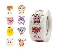 Generisch Pegatinas de rollo de animales | 500 pegatinas redondas de animales | 2,5 cm grandes etiquetas de regalo pegatinas pequeñas pegatinas de recompensa perfectas para niños pequeños y niños