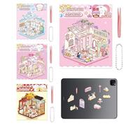 Generisch Pegatinas para casa en miniatura, crea tus propias pegatinas para casa, pegatinas de paisajismo con efecto | Juego de 4 pegatinas para casa en miniatura, pegatinas para habitación pequeña