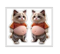 Generisch Pegatinas para gatos, dulces juguetes adhesivos con efecto 3D, pegatinas de para botellas de agua, planificador, para teléfono móvil, ordenador, tableta, cuaderno, taza, equipaje de