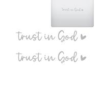 Generisch Pegatinas para ventana de coche, accesorios para espejos retrovisores para mujer, confía en Dios, pegatinas para coche, 2 unidades, accesorios para espejos retrovisores para hombres, mujeres